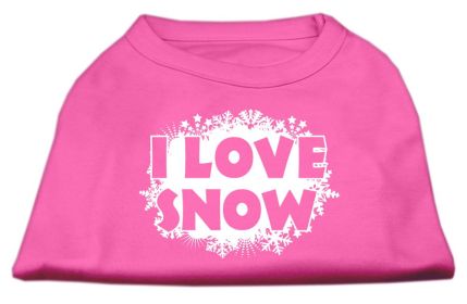 I Love Snow Screenprint Shirts (Option: Bright Pink XS)