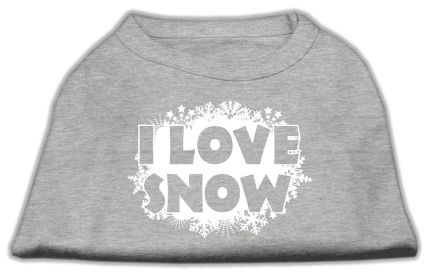 I Love Snow Screenprint Shirts (Option: Grey XS)