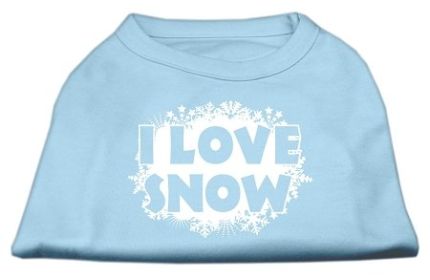 I Love Snow Screenprint Shirts (Option: Baby Blue XS)