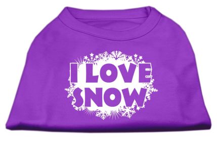 I Love Snow Screenprint Shirts (Option: Purple XS)