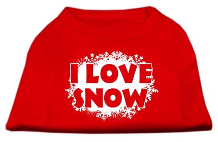 I Love Snow Screenprint Shirts (Option: Red XS)