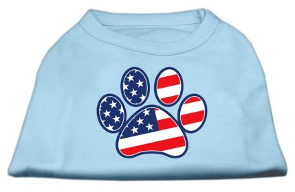 Patriotic Paw Screen Print Shirts (Option: Baby Blue XXL)