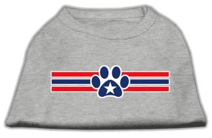 Patriotic Star Paw Screen Print Shirts (Option: Grey XXXL)