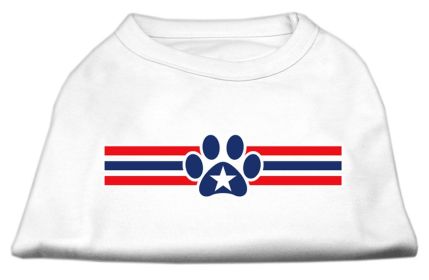 Patriotic Star Paw Screen Print Shirts (Option: White XXXL)