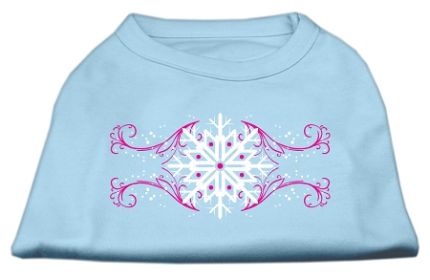 Pink Snowflake Swirls Screenprint Shirts (Option: Baby Blue XXL)