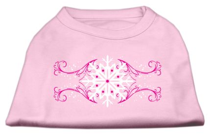 Pink Snowflake Swirls Screenprint Shirts (Option: Light Pink XS)