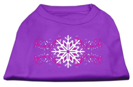 Pink Snowflake Swirls Screenprint Shirts (Option: Purple XS)