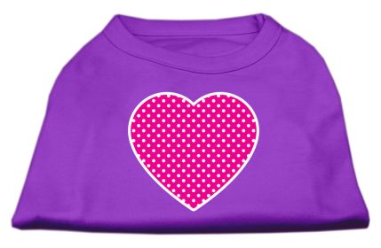 Pink Swiss Dot Heart Screen Print Shirt (Option: Purple XXL)