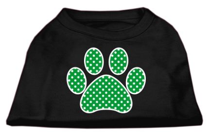 Green Swiss Dot Paw Screen Print Shirt (Option: Black XXL)