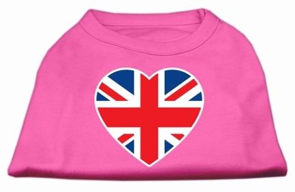 British Flag Heart Screen Print Shirt (Option: Bright Pink XXXL)