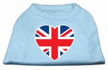 British Flag Heart Screen Print Shirt (Option: Baby Blue XXL)