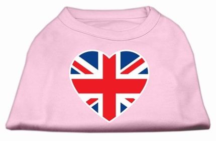 British Flag Heart Screen Print Shirt (Option: Light Pink XXL)