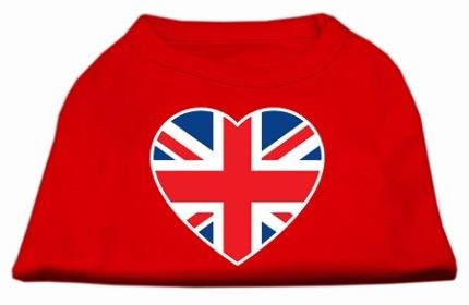 British Flag Heart Screen Print Shirt (Option: Red XXL)