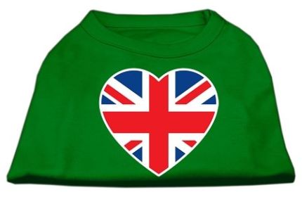 British Flag Heart Screen Print Shirt (Option: Green XXXL)