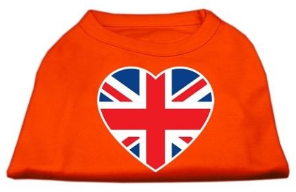 British Flag Heart Screen Print Shirt (Option: Orange XXL)