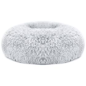 Pet Dog Bed Soft Warm Fleece Puppy Cat Bed Dog Cozy Nest Sofa Bed Cushion L Size (Color: gray)