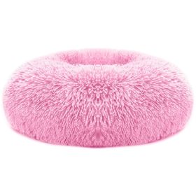 Pet Dog Bed Soft Warm Fleece Puppy Cat Bed Dog Cozy Nest Sofa Bed Cushion L Size (Color: Pink)