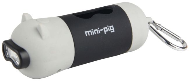 Pet Life 'Oink' LED Flashlight and Waste Bag Dispenser (Color: grey)