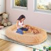 Washable Fluffy Human Dog Bed with Soft Blanket and Plump Pillow