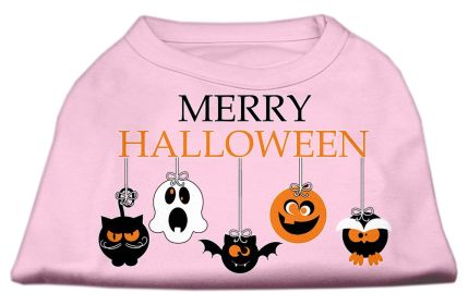 Merry Halloween Screen Print Dog Shirt (Option: Light Pink XL)