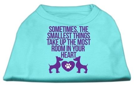 Smallest Things Screen Print Dog Shirt (Option: Aqua XS)