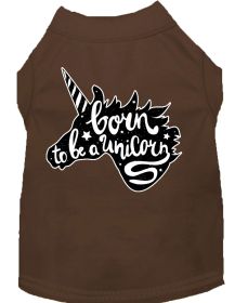 Born to be a Unicorn Screen Print Dog Shirt (Option: Brown XS)