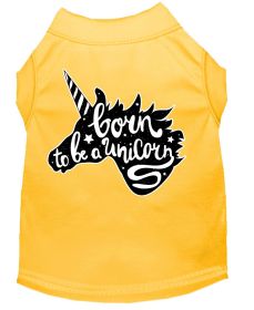 Born to be a Unicorn Screen Print Dog Shirt (Option: Yellow XS)