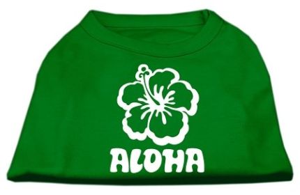 Aloha Flower Screen Print Shirt (Option: Green XS)