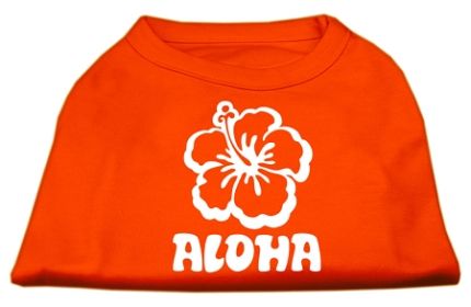 Aloha Flower Screen Print Shirt (Option: Orange XS)