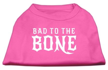 Bad to the Bone Dog Shirt (Option: Bright Pink Sm)