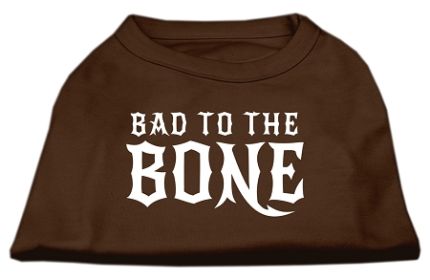 Bad to the Bone Dog Shirt (Option: Brown Sm)