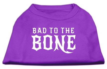 Bad to the Bone Dog Shirt (Option: Purple Sm)