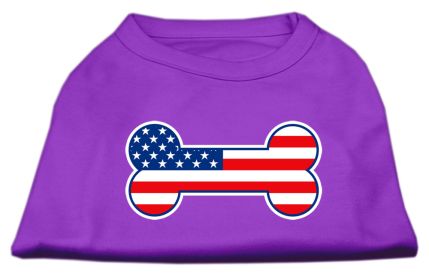 Bone Shaped American Flag Screen Print Shirts (Option: Purple XL)