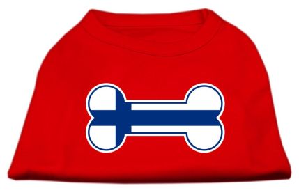 Bone Shaped Finland Flag Screen Print Shirts (Option: Red XL)