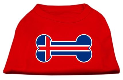 Bone Shaped Iceland Flag Screen Print Shirts (Option: Red XL)