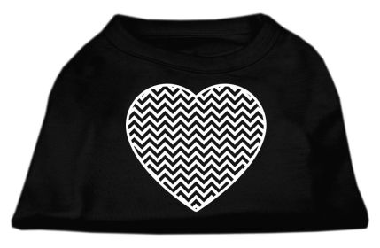 Chevron Heart Screen Print Dog Shirt (Option: Black XL)