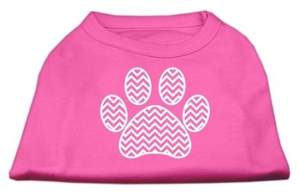 Chevron Paw Screen Print Shirt (Option: Bright Pink XL)