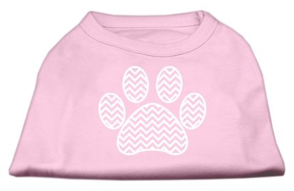 Chevron Paw Screen Print Shirt (Option: Light Pink XL)