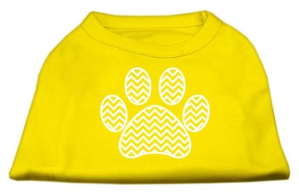 Chevron Paw Screen Print Shirt (Option: Yellow XL)