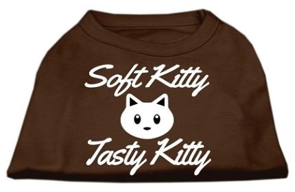 Softy Kitty, Tasty Kitty Screen Print Dog Shirt (Option: Brown Sm)