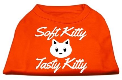 Softy Kitty, Tasty Kitty Screen Print Dog Shirt (Option: Orange Sm)