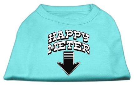 Happy Meter Screen Printed Dog Shirt (Option: Aqua XS)