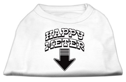 Happy Meter Screen Printed Dog Shirt (Option: White XL)