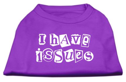 I Have Issues Screen Printed Dog Shirt (Option: Purple XL)