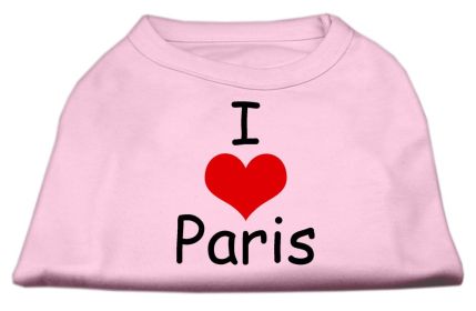 I Love Paris Screen Print Shirts (Option: Pink XL)