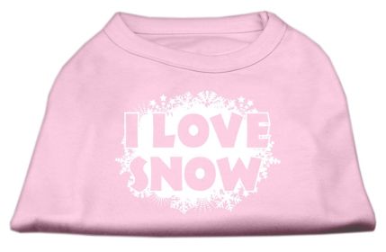 I Love Snow Screenprint Shirts (Option: Light Pink XL)