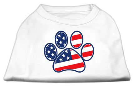 Patriotic Paw Screen Print Shirts (Option: White XL)