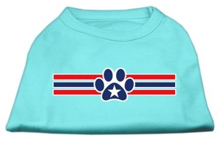 Patriotic Star Paw Screen Print Shirts (Option: Aqua XS)