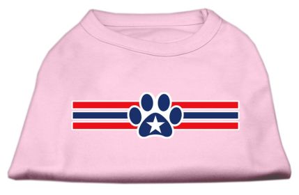 Patriotic Star Paw Screen Print Shirts (Option: Light Pink XL)