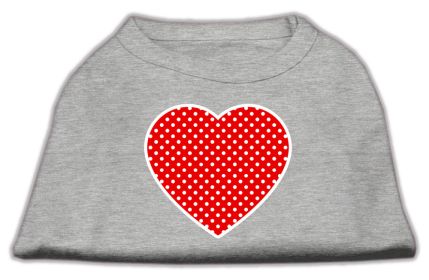 Red Swiss Dot Heart Screen Print Shirt (Option: Grey XL)